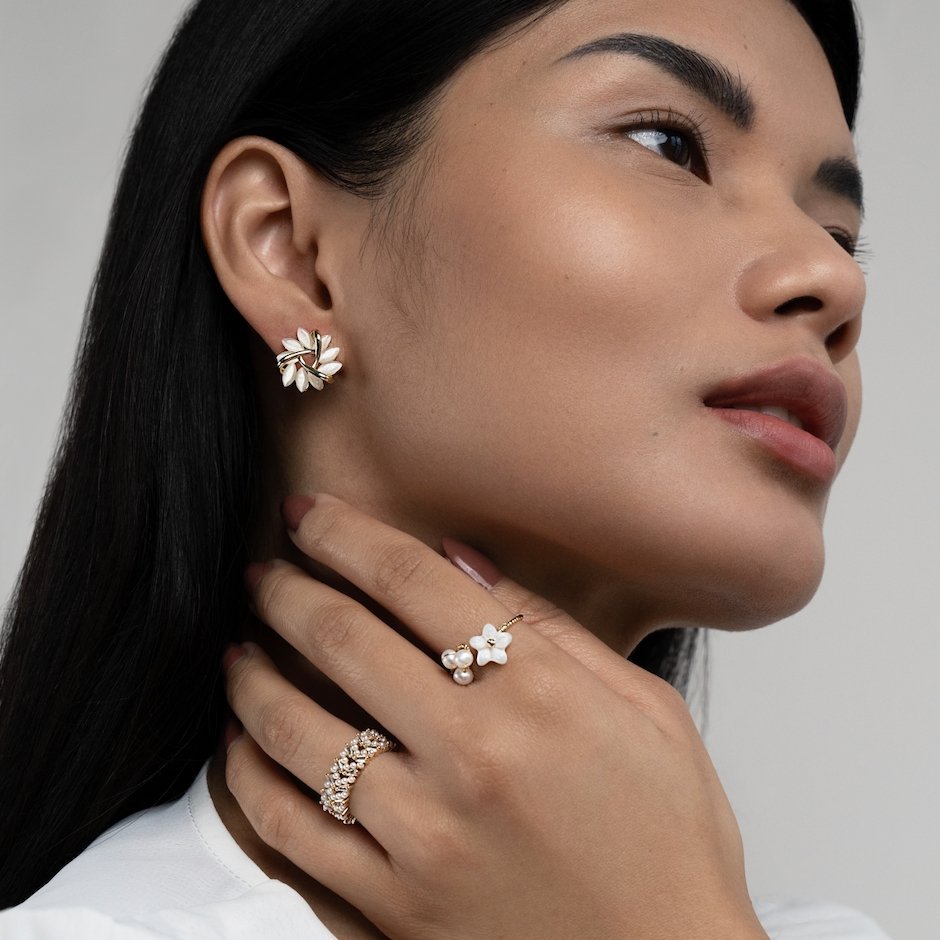 Flora - Flower Silver Earrings