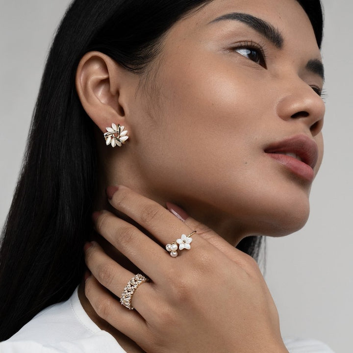 Flora - Flower Silver Earrings