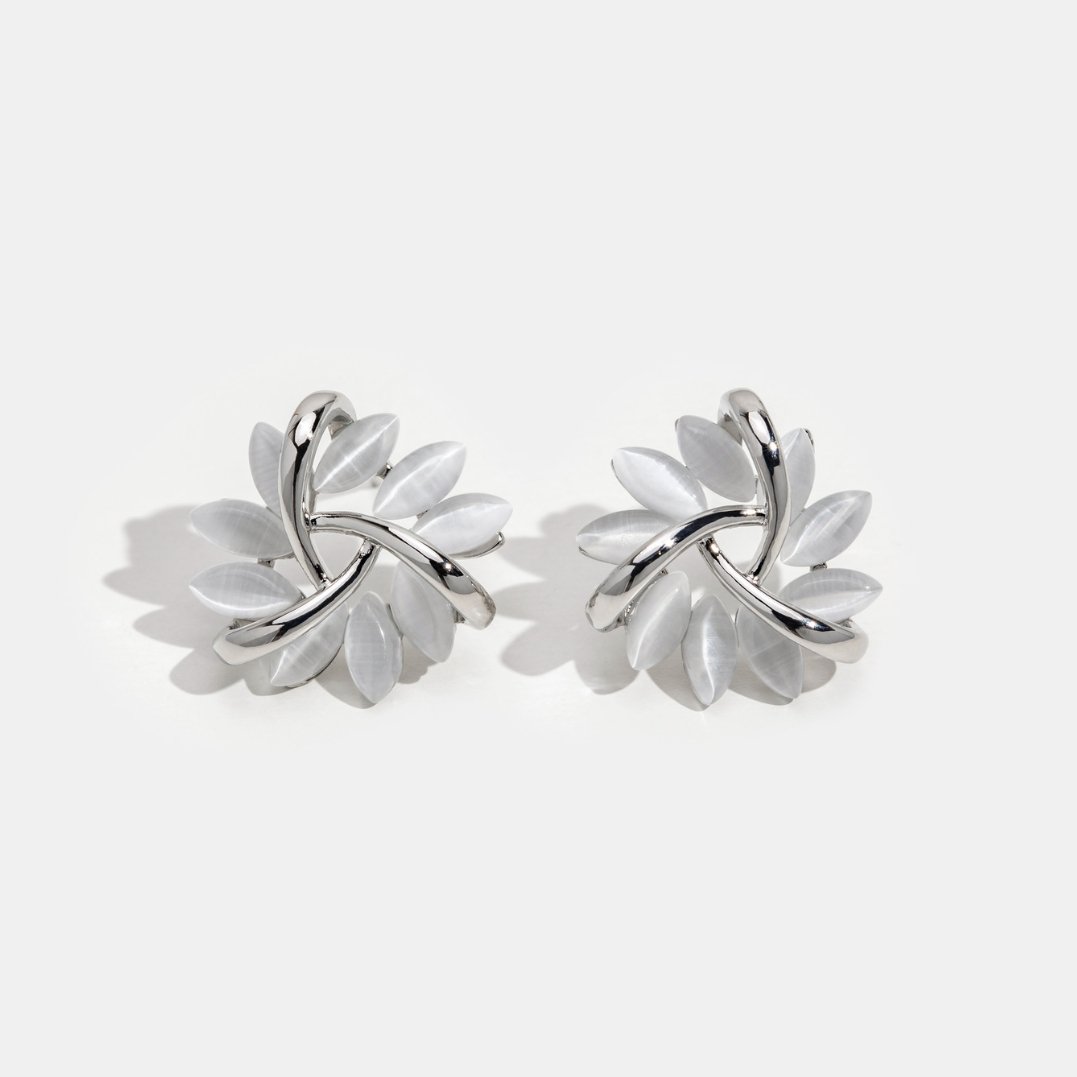 Flora - Flower Silver Earrings